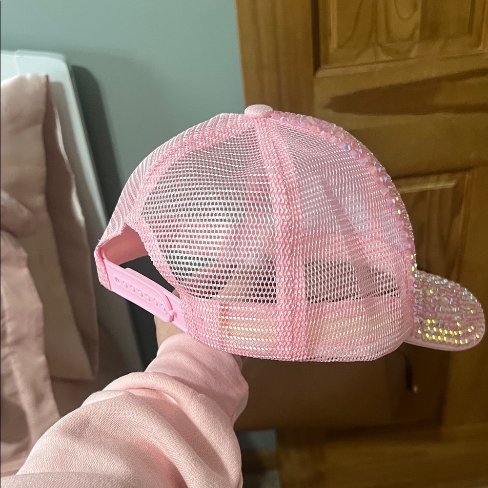 Pink Rhinestone Bling Baseball Cap - Picture 2 of 4